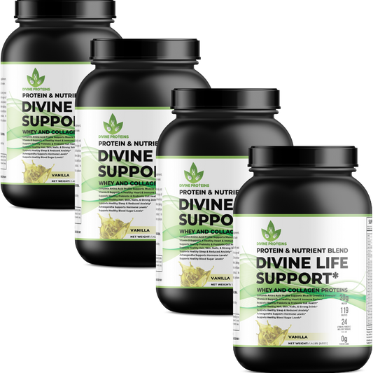 ✨ Divine Life Support – Whey & Collagen Protein + Complete Nutrient Blend 🌿💪- 4 pack / 2 months